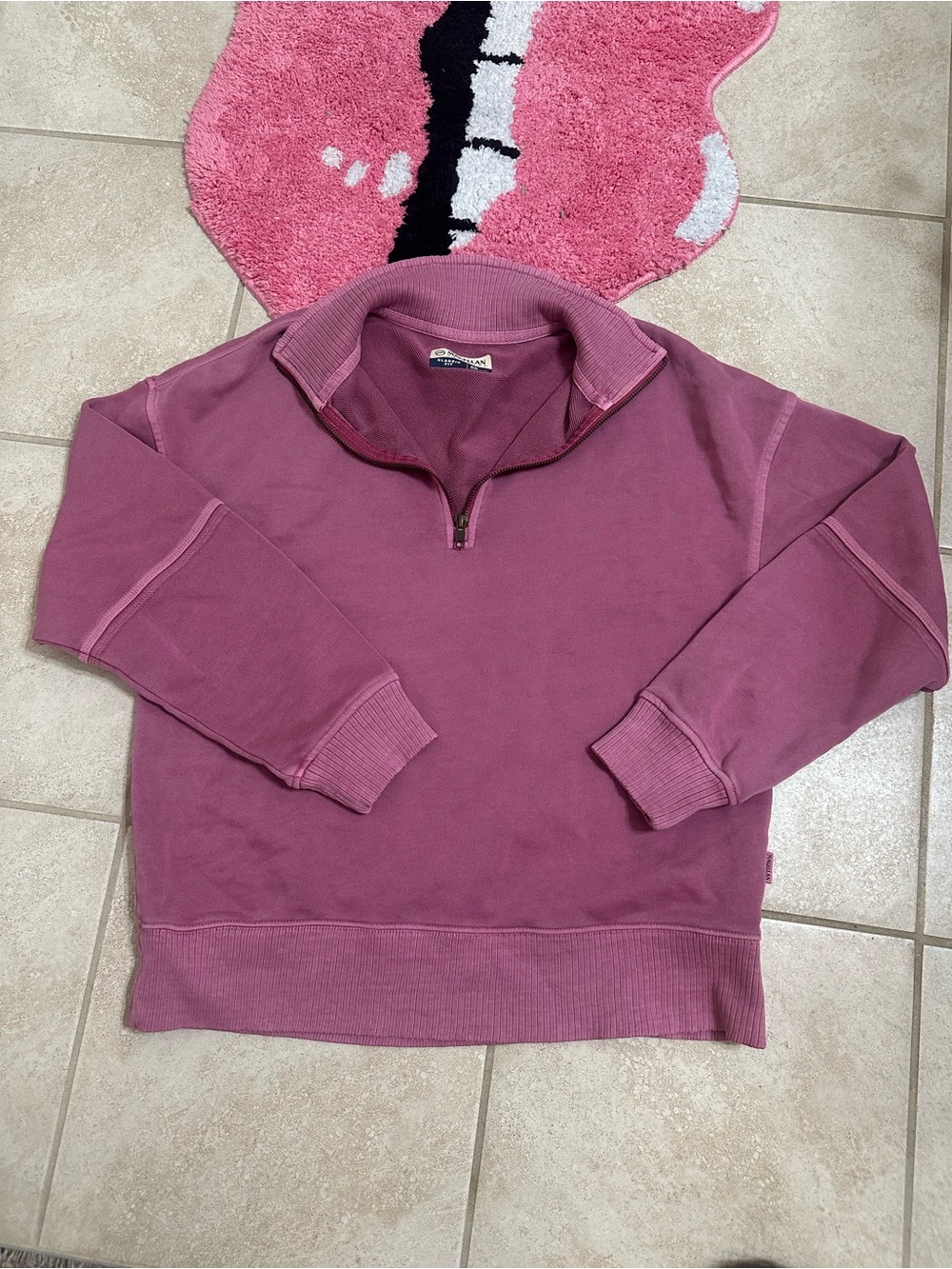 Half-Zip Pullover Sweater in Dusty Rose
